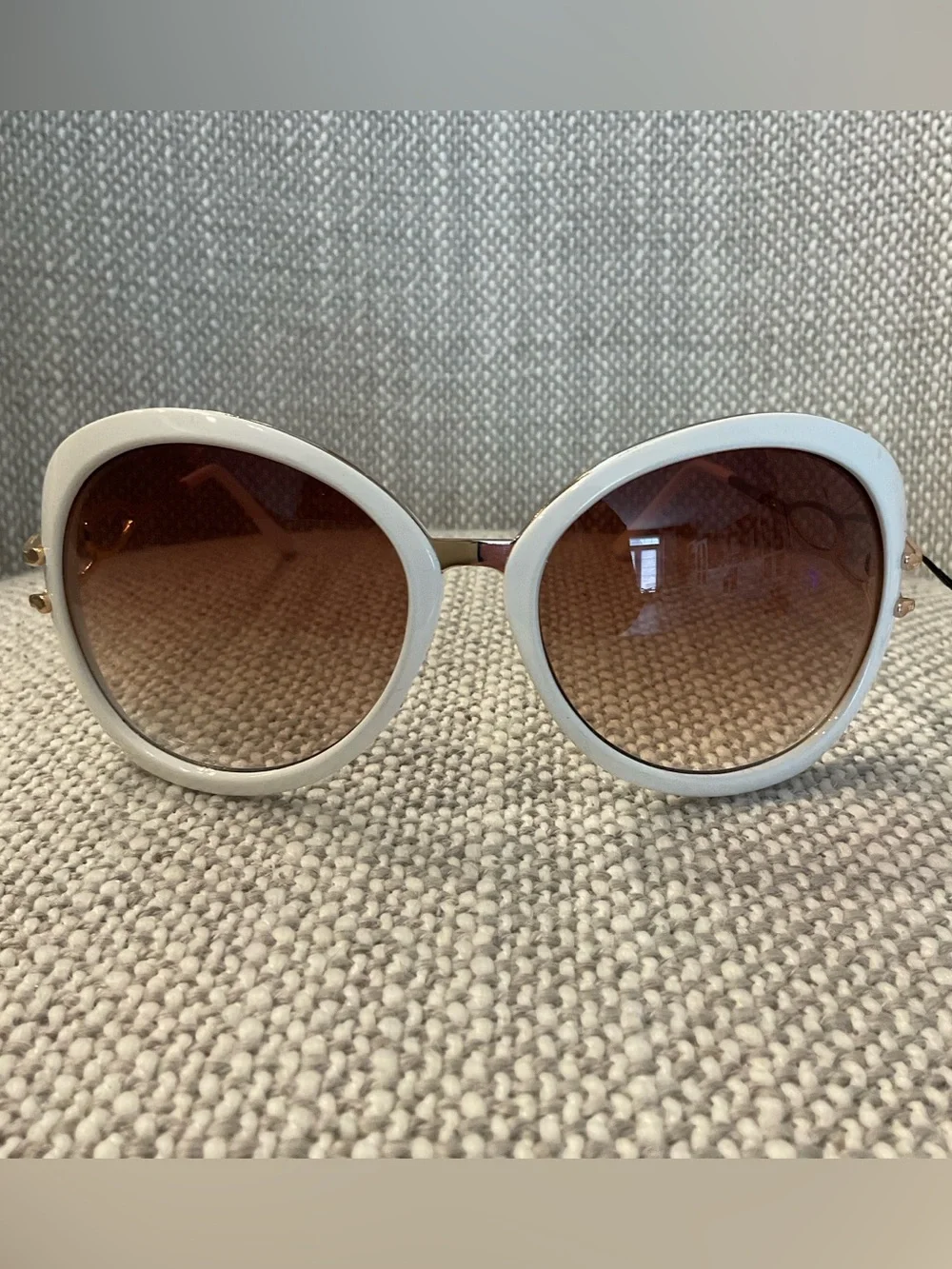 H&M White & Gold Oversized Sunglasses